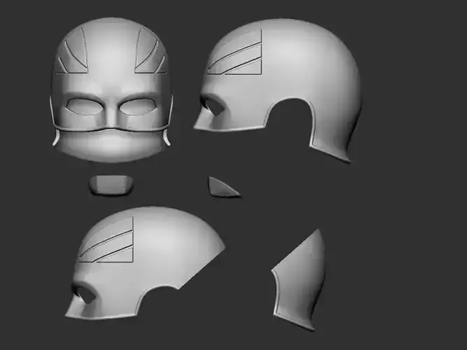 Captain Britain Helmet and Chin Strap 3d digital download 3D print model
