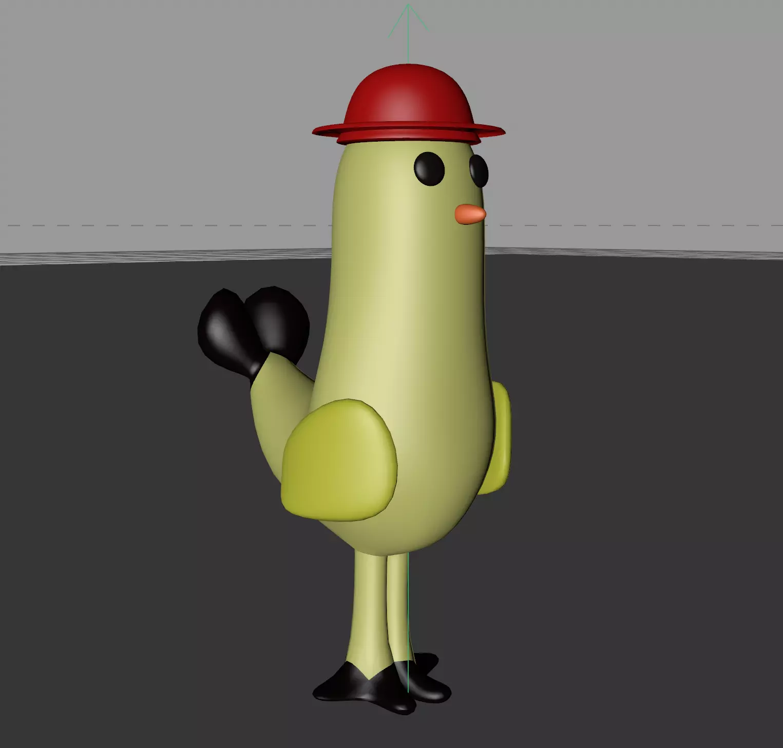 check chicken wearing hat 3D model_0