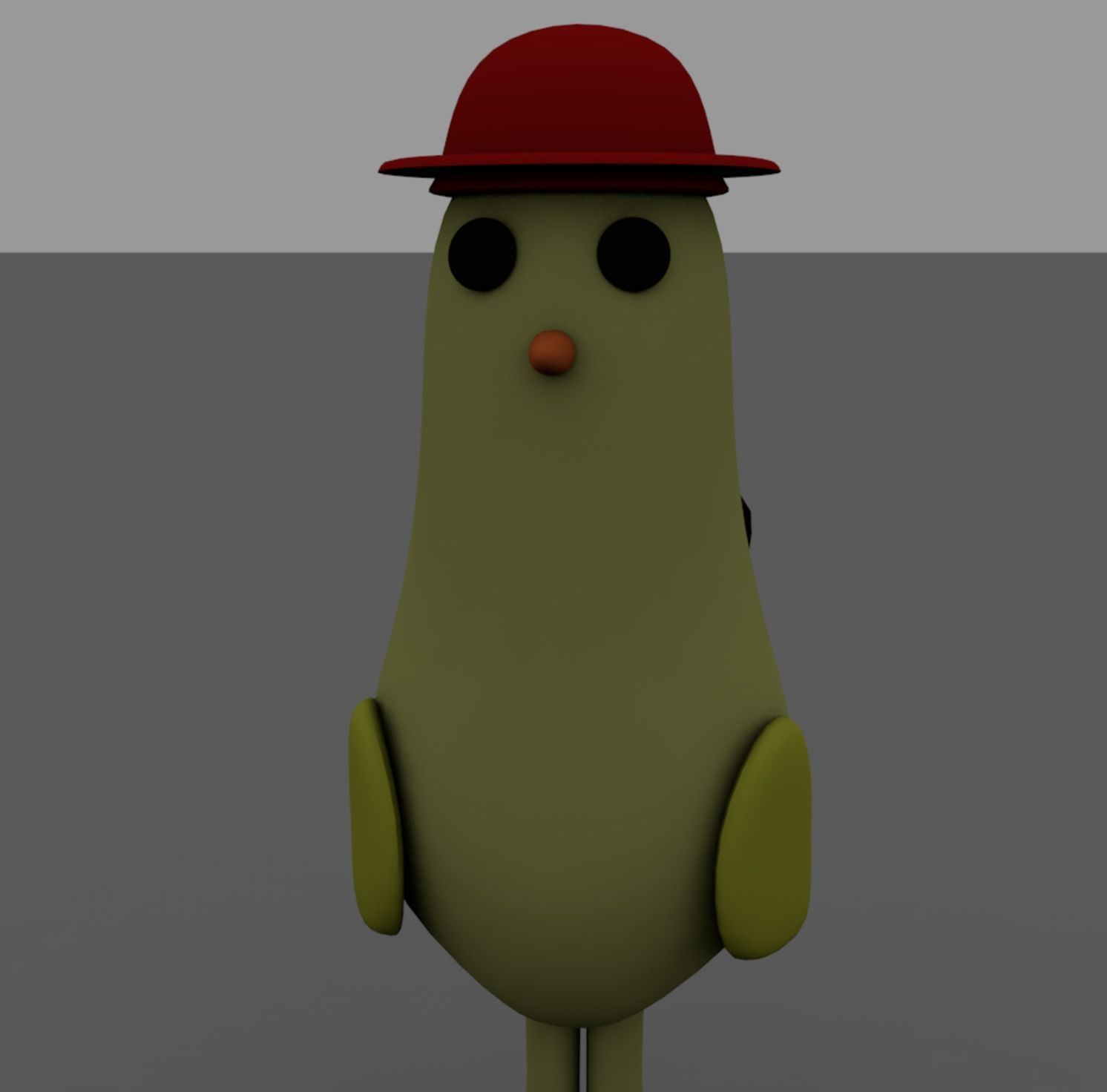 check chicken wearing hat 3D model_2