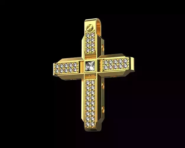 Pendant Cross with Diamonds N21