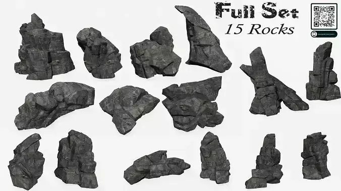 rocks set full 3D Model Collection