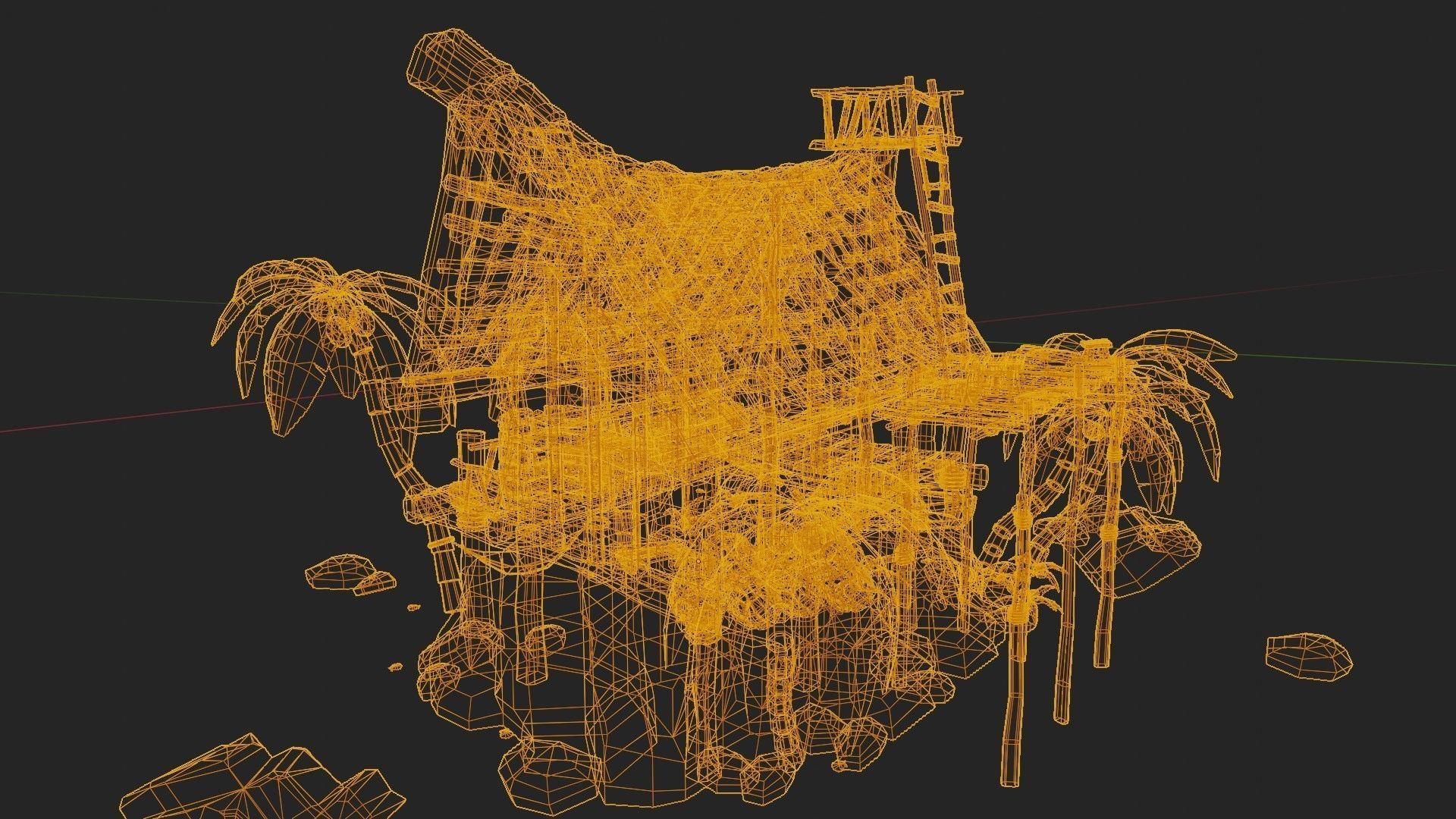 GameReady Island Scene Animated Characters Camera Lighting Setup Low-poly 3D model_21