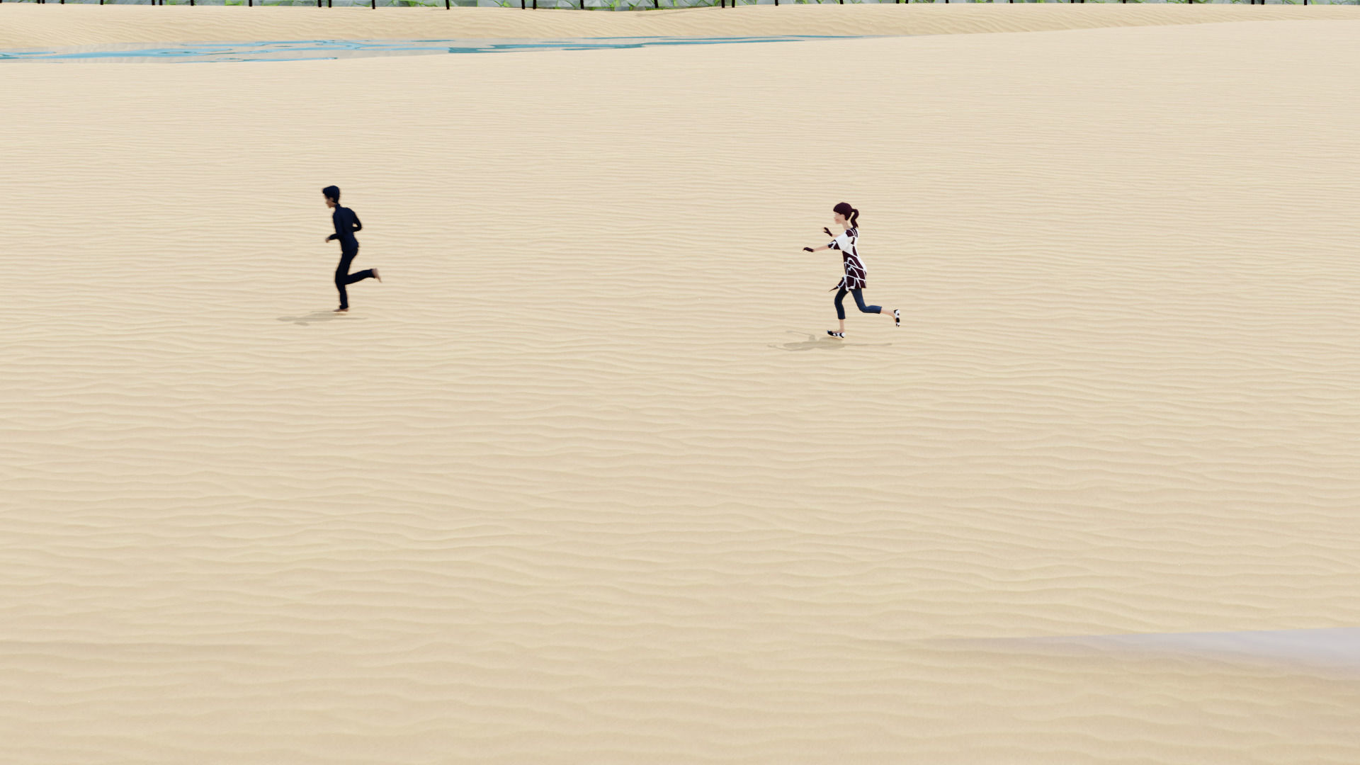 GameReady Island Scene Animated Characters Camera Lighting Setup Low-poly 3D model_7