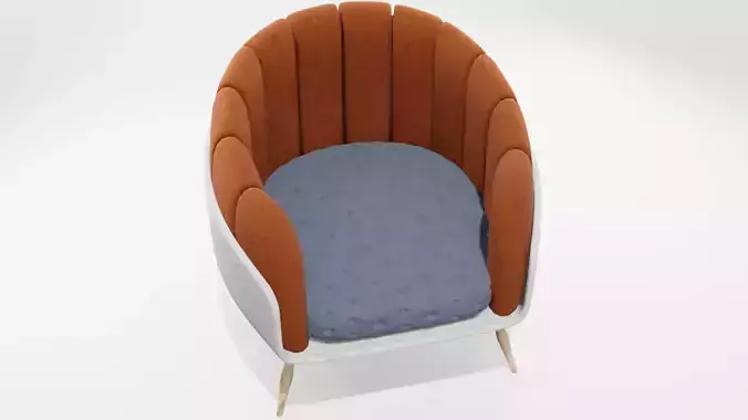 chair lounge with orange cushion