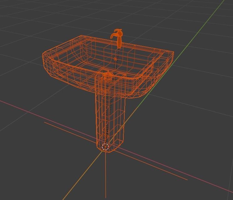 Lavabo pedestal sink Free 3D model_2