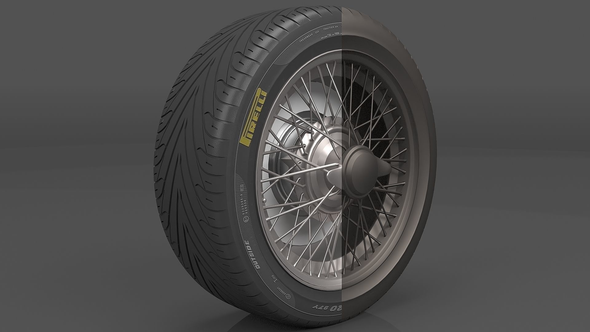 Realistic Wheel Tire 8 3D model_6