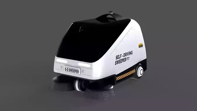 Autonomous Robot Sweeper Low-poly 3D model