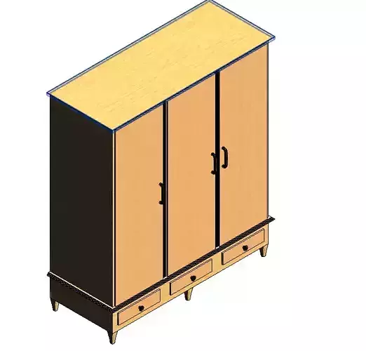 Closet wardrobe with two doors and drawers