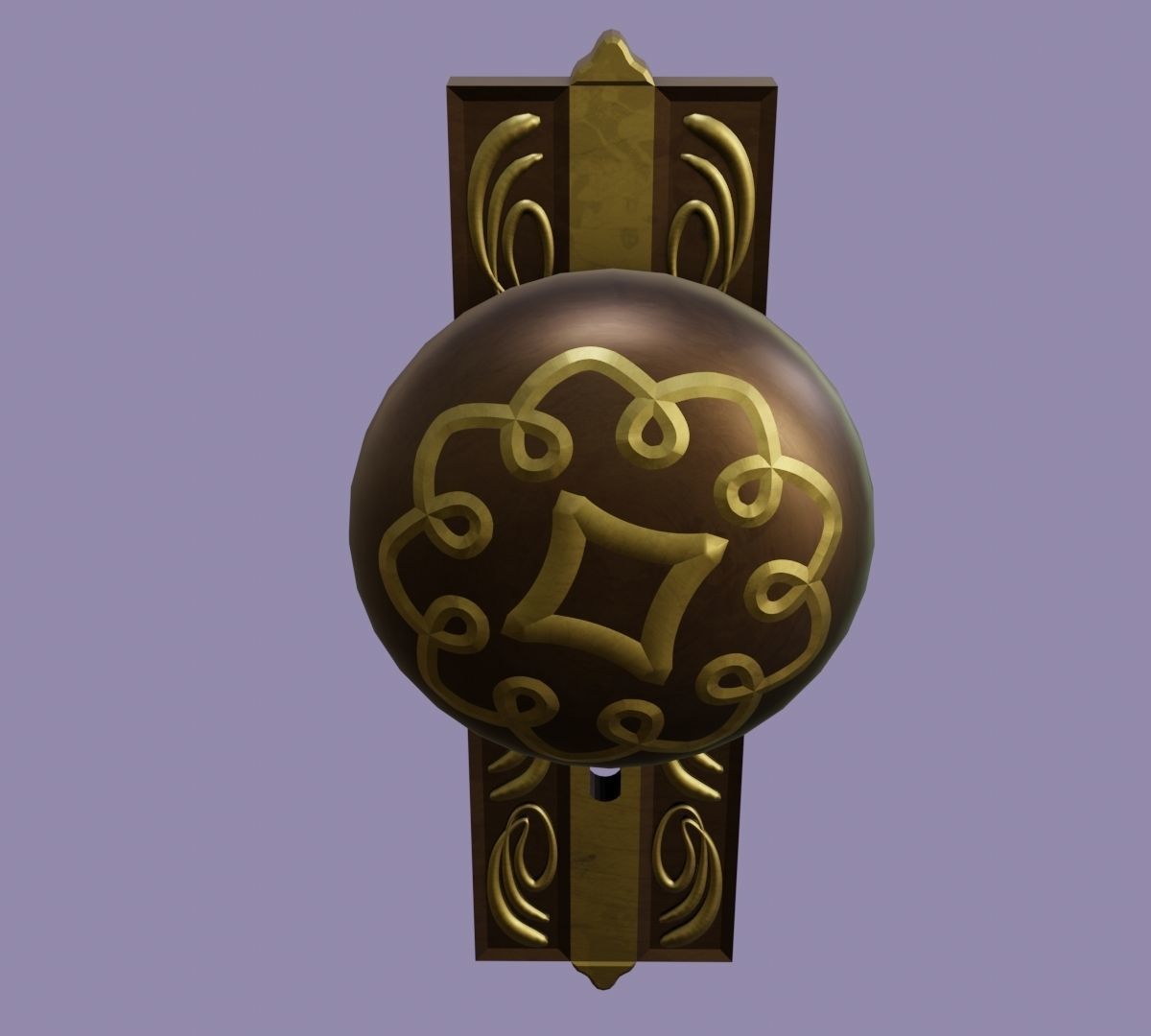 Door knob Low-poly 3D model_9