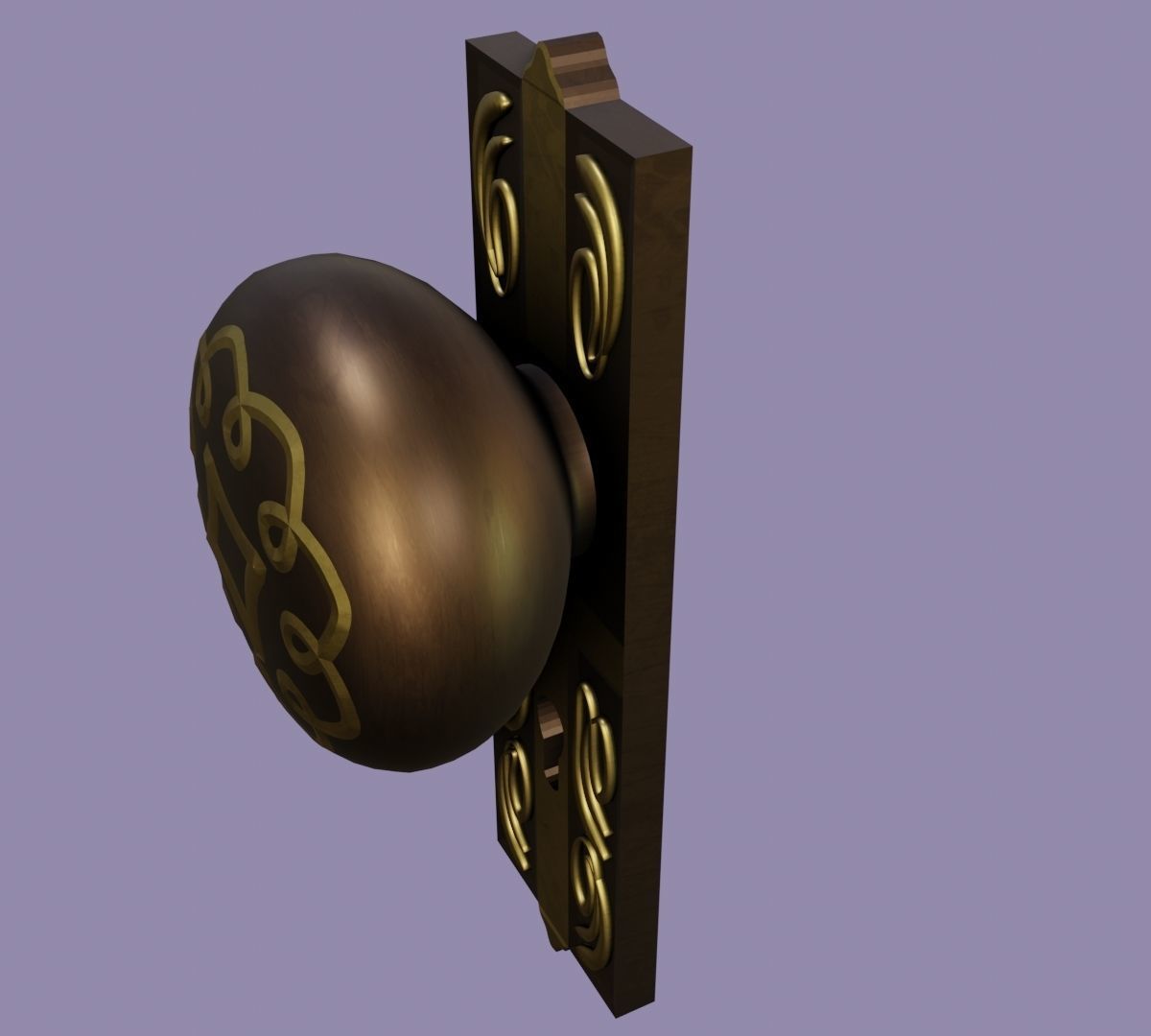 Door knob Low-poly 3D model_7