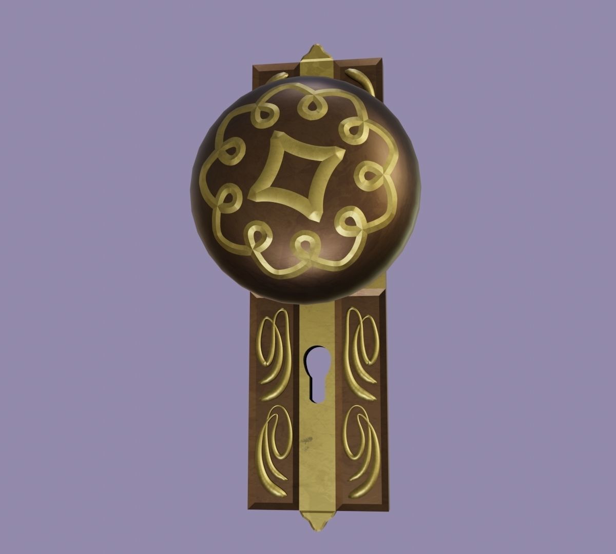 Door knob Low-poly 3D model_1