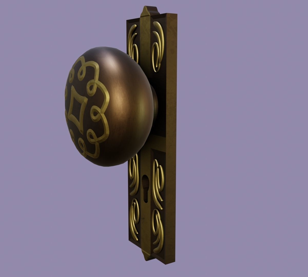 Door knob Low-poly 3D model_5