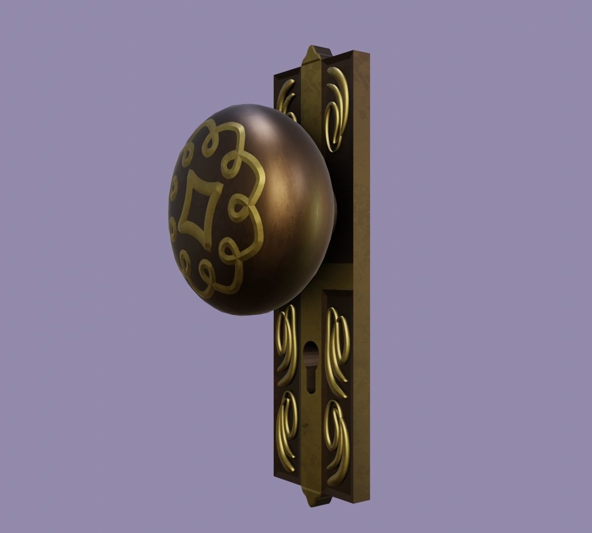 Door knob Low-poly 3D model_8
