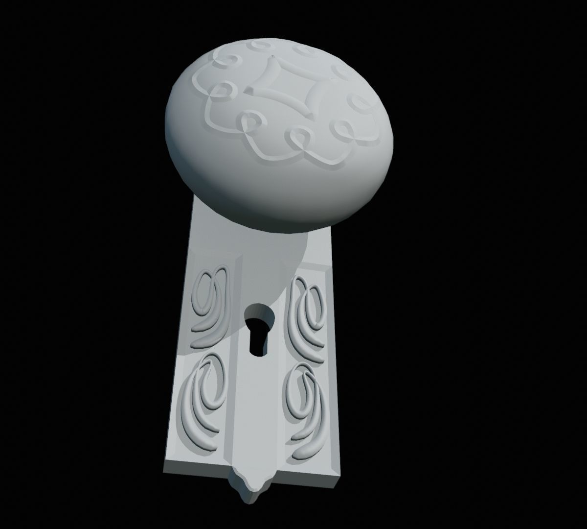 Door knob Low-poly 3D model_10