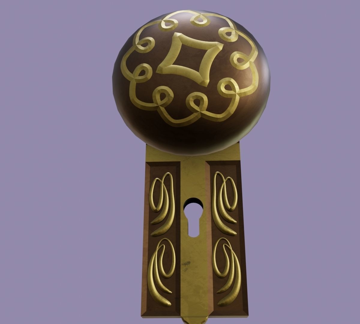 Door knob Low-poly 3D model_6