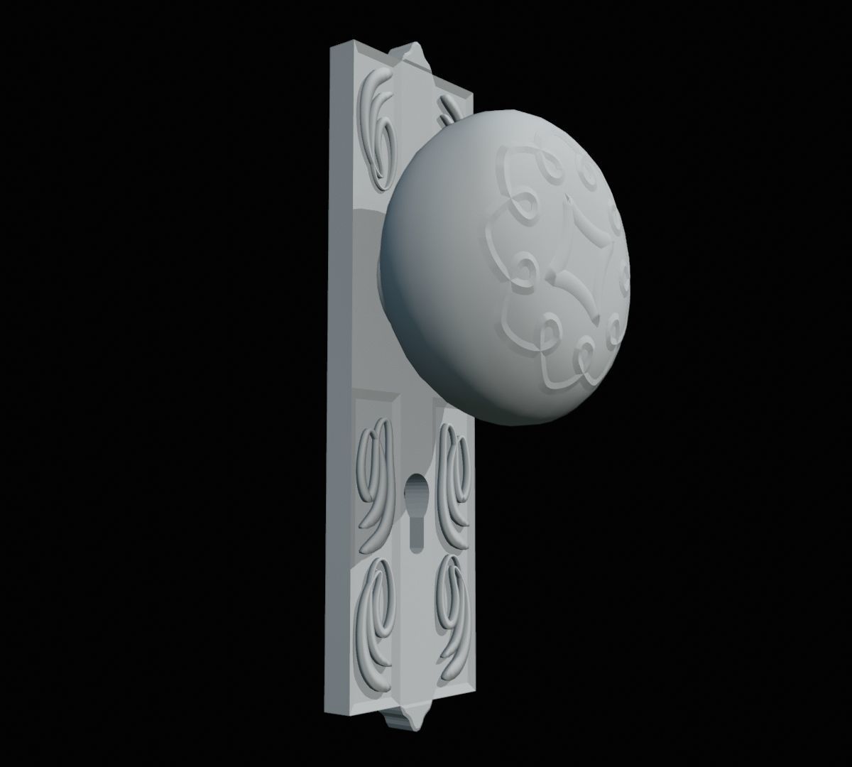 Door knob Low-poly 3D model_3
