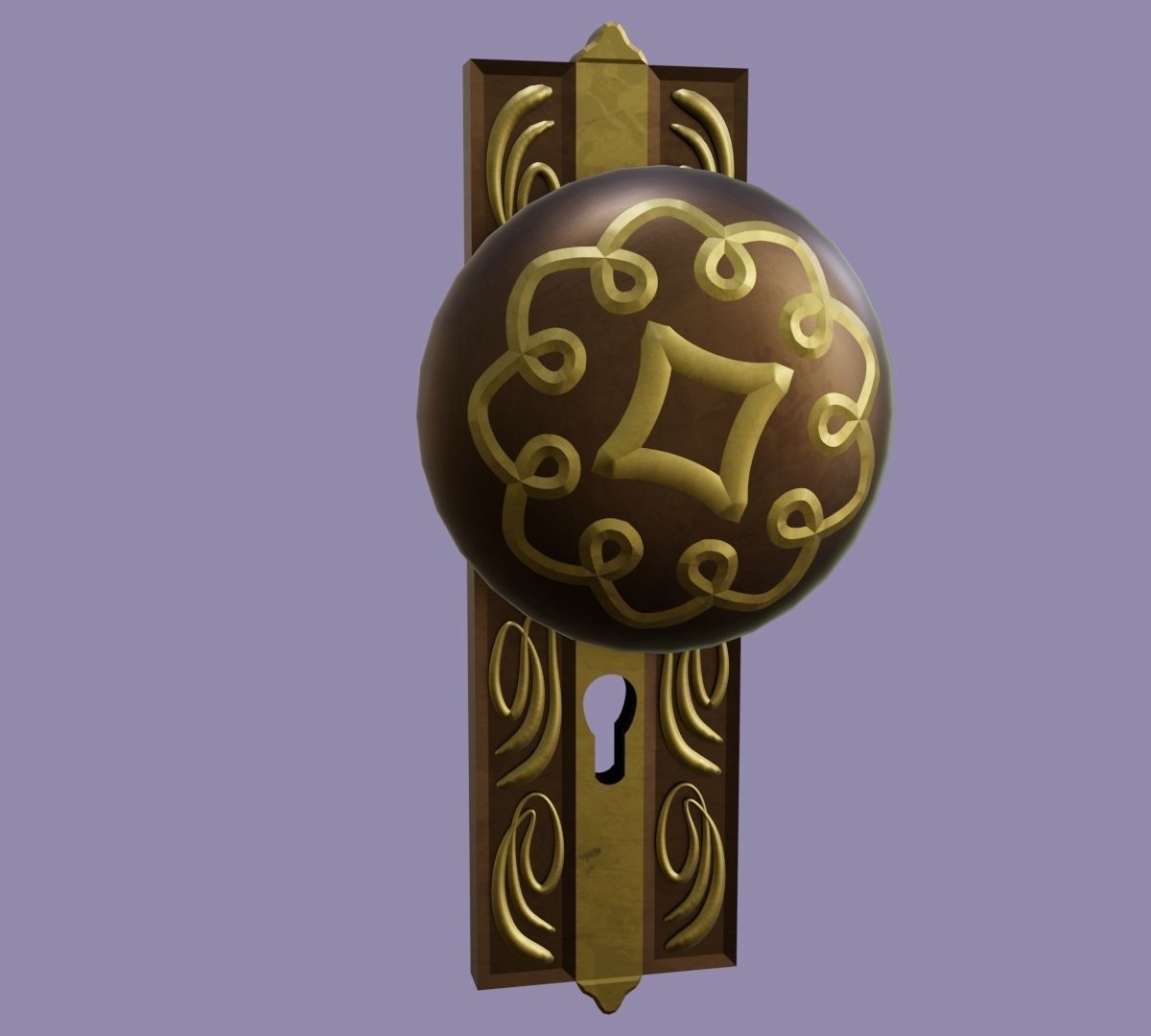 Door knob Low-poly 3D model_2