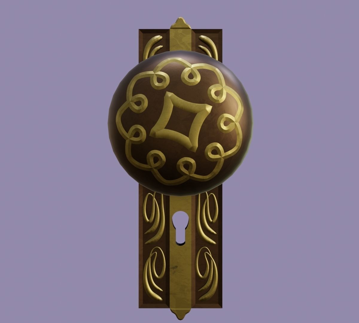 Door knob Low-poly 3D model_4