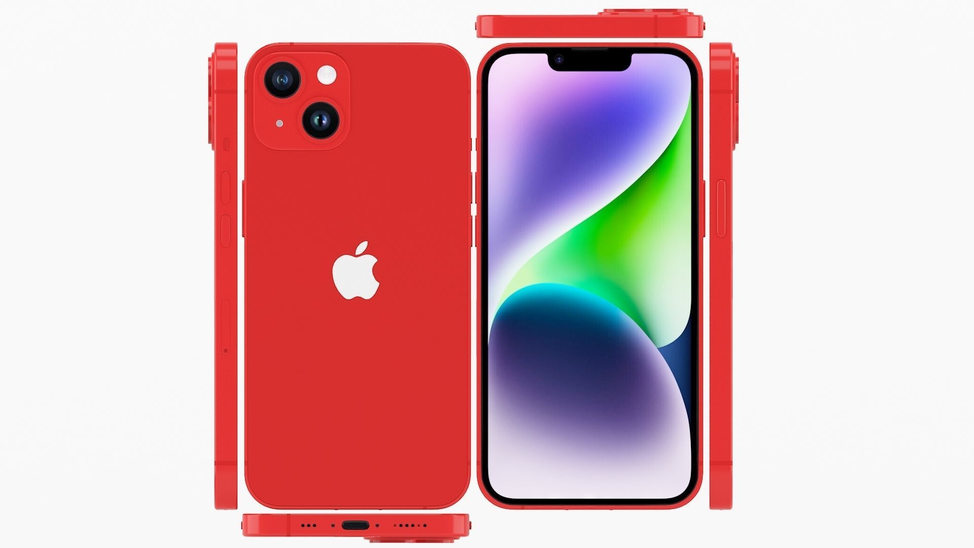 iPhone 14 RED 3D model_3