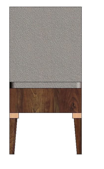 Chair with wooden seat and back 3D model_1