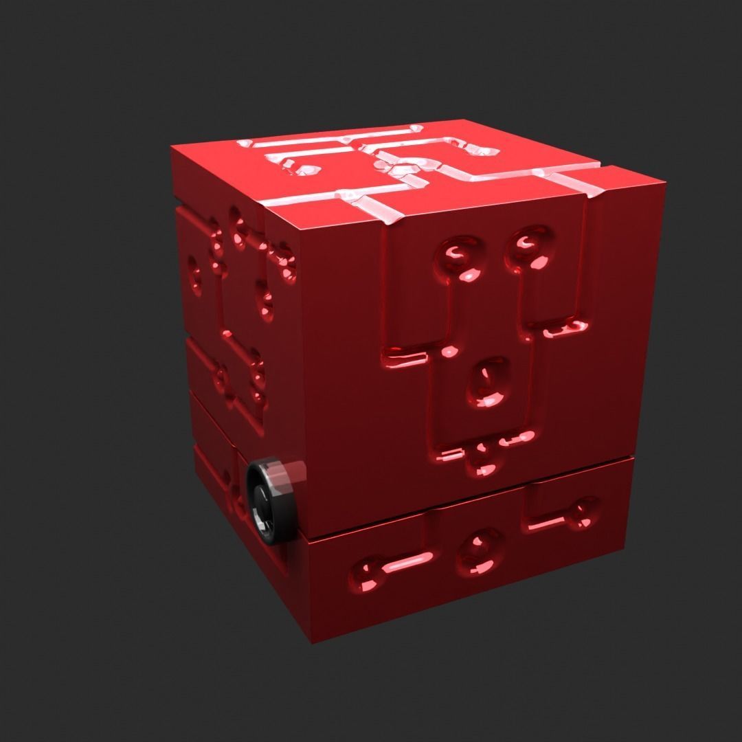low poly evil cube Low-poly 3D model_3