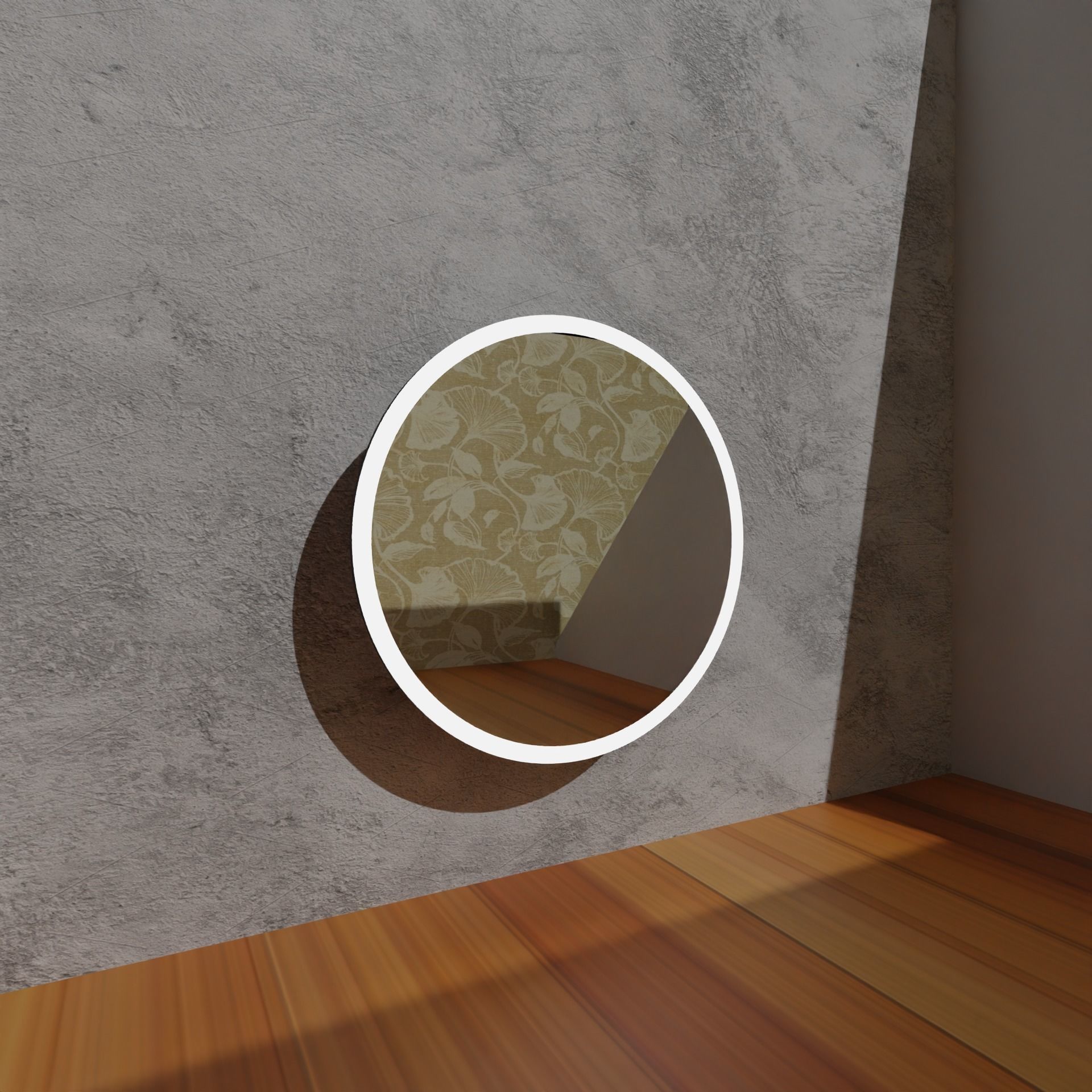 Rounded T Mirror LED Free 3D model_4