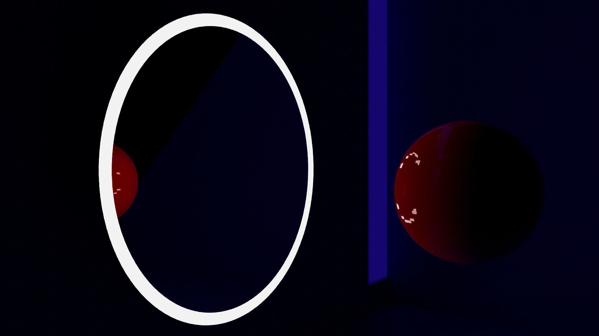 Rounded T Mirror LED Free 3D model_1