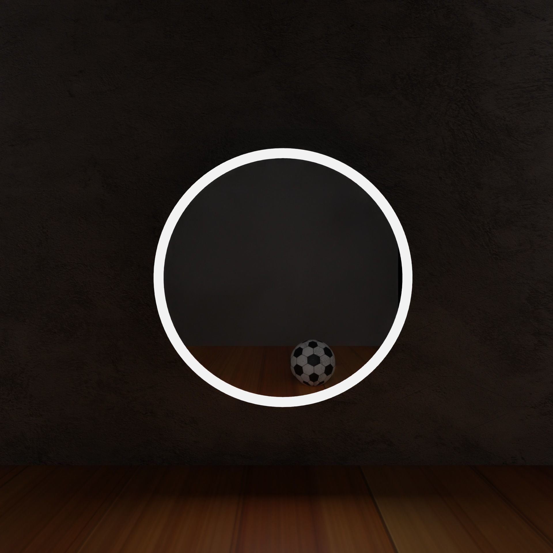 Rounded T Mirror LED Free 3D model_7