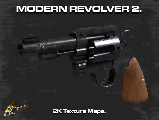 Modern Revolver 2 Low-poly 3D model_0