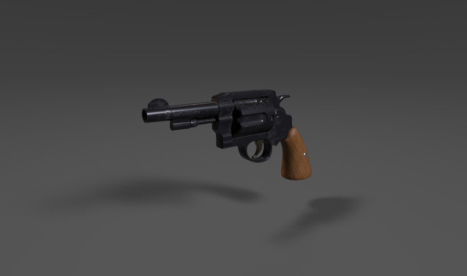 Modern Revolver 2 Low-poly 3D model_2