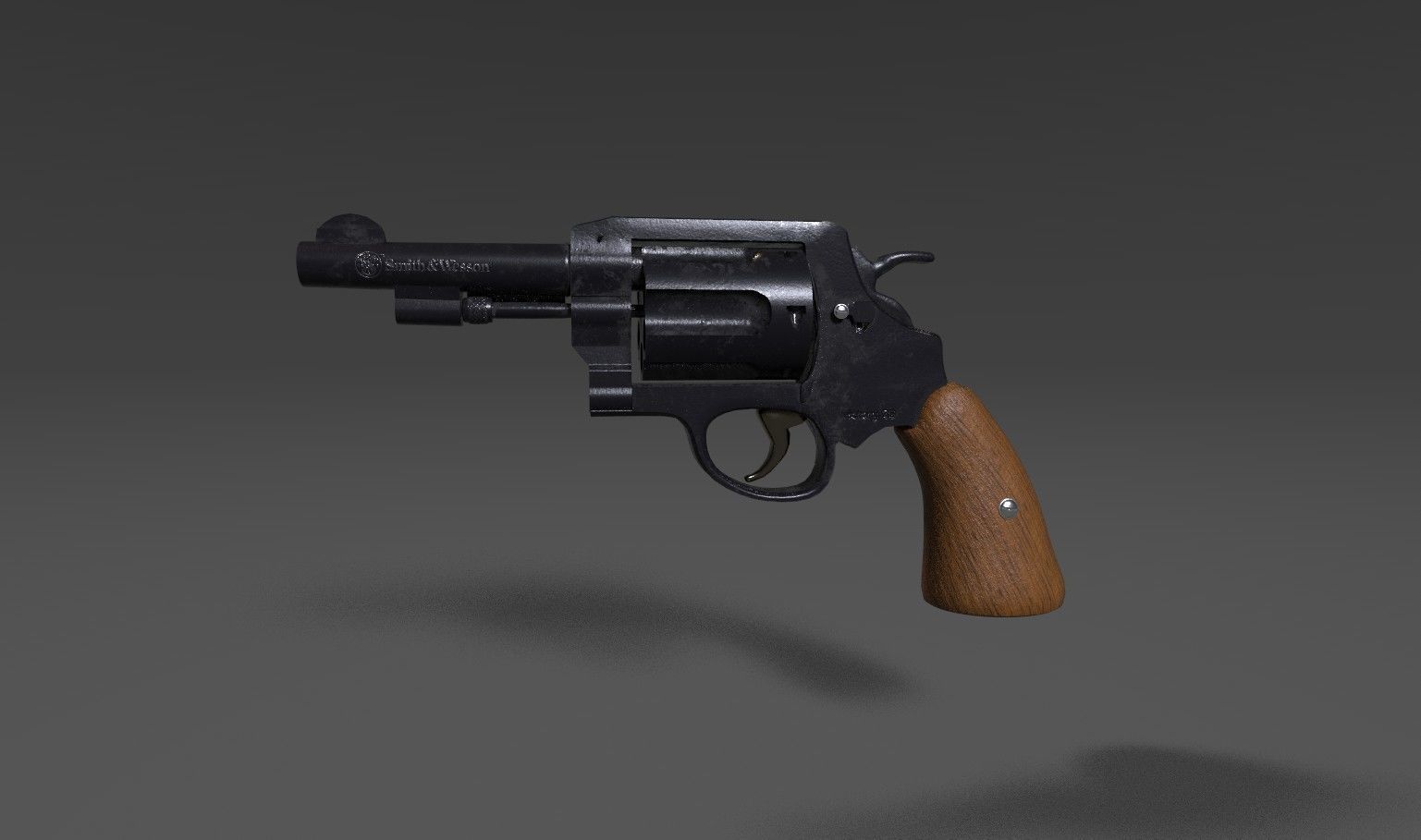 Modern Revolver 2 Low-poly 3D model_1