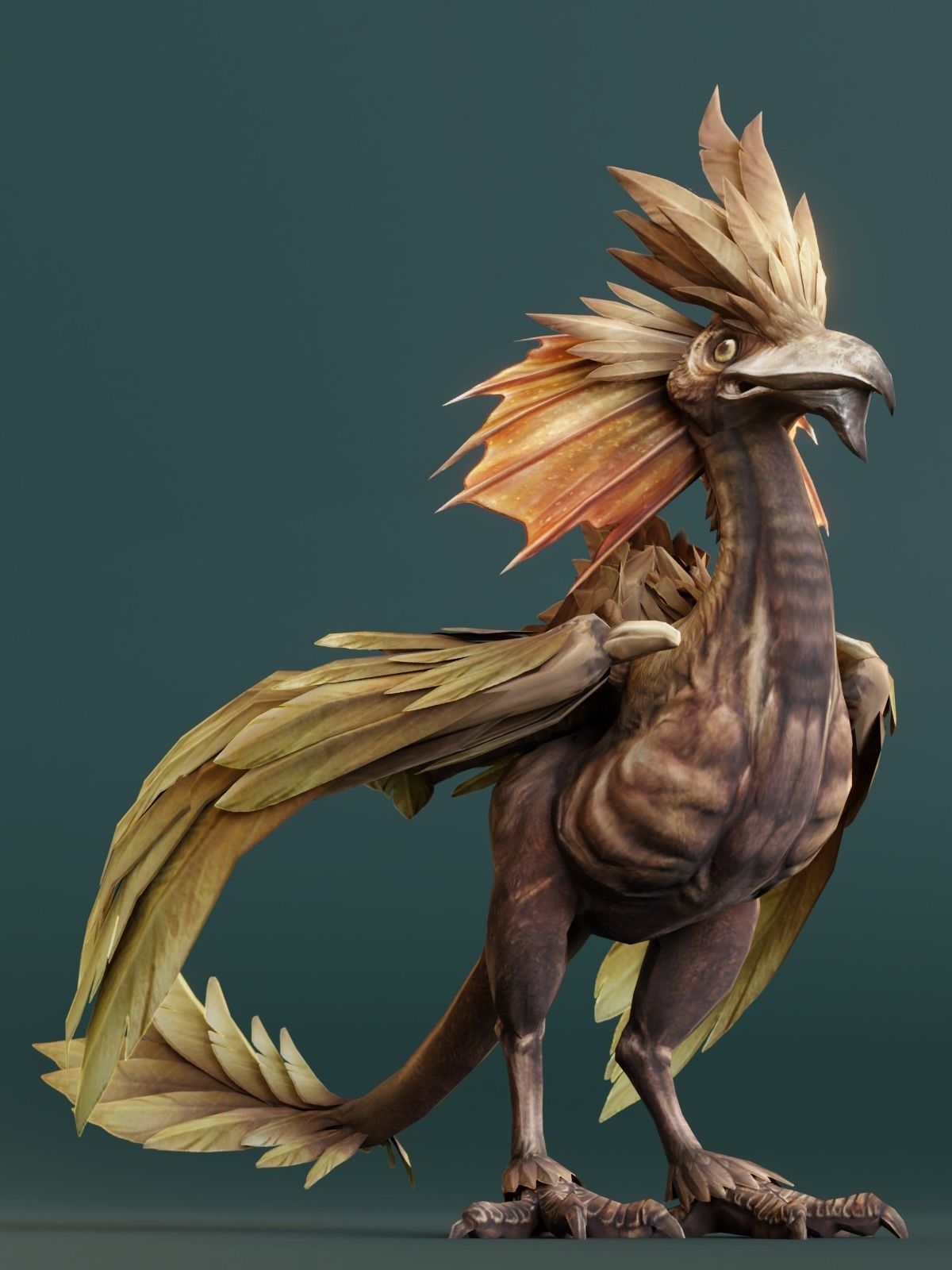 Archaeoptery Dragon Low-poly 3D model_1