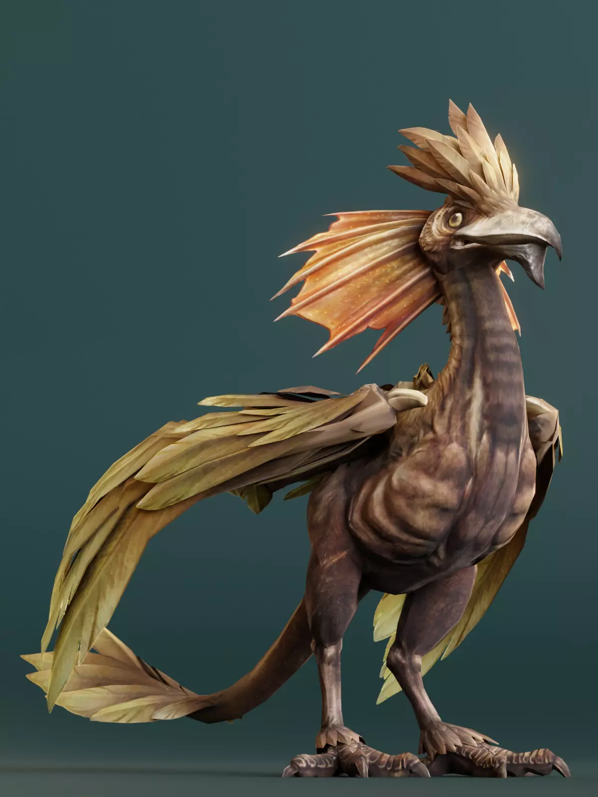 Archaeoptery Dragon Low-poly 3D model_0