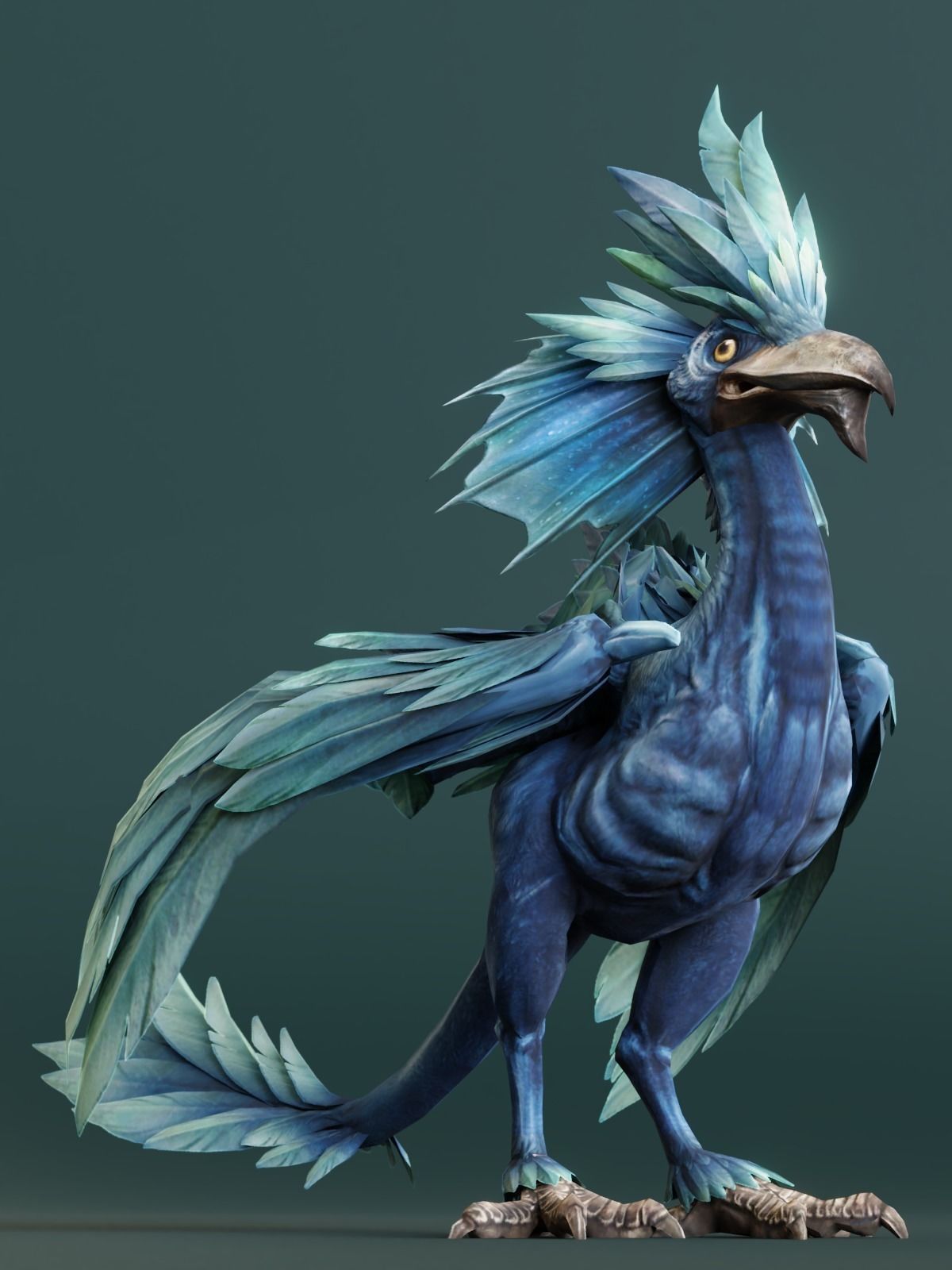 Archaeoptery Dragon Low-poly 3D model_3