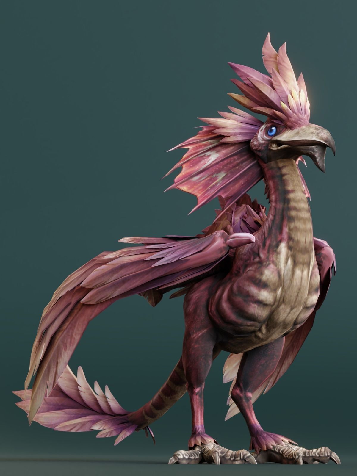 Archaeoptery Dragon Low-poly 3D model_2