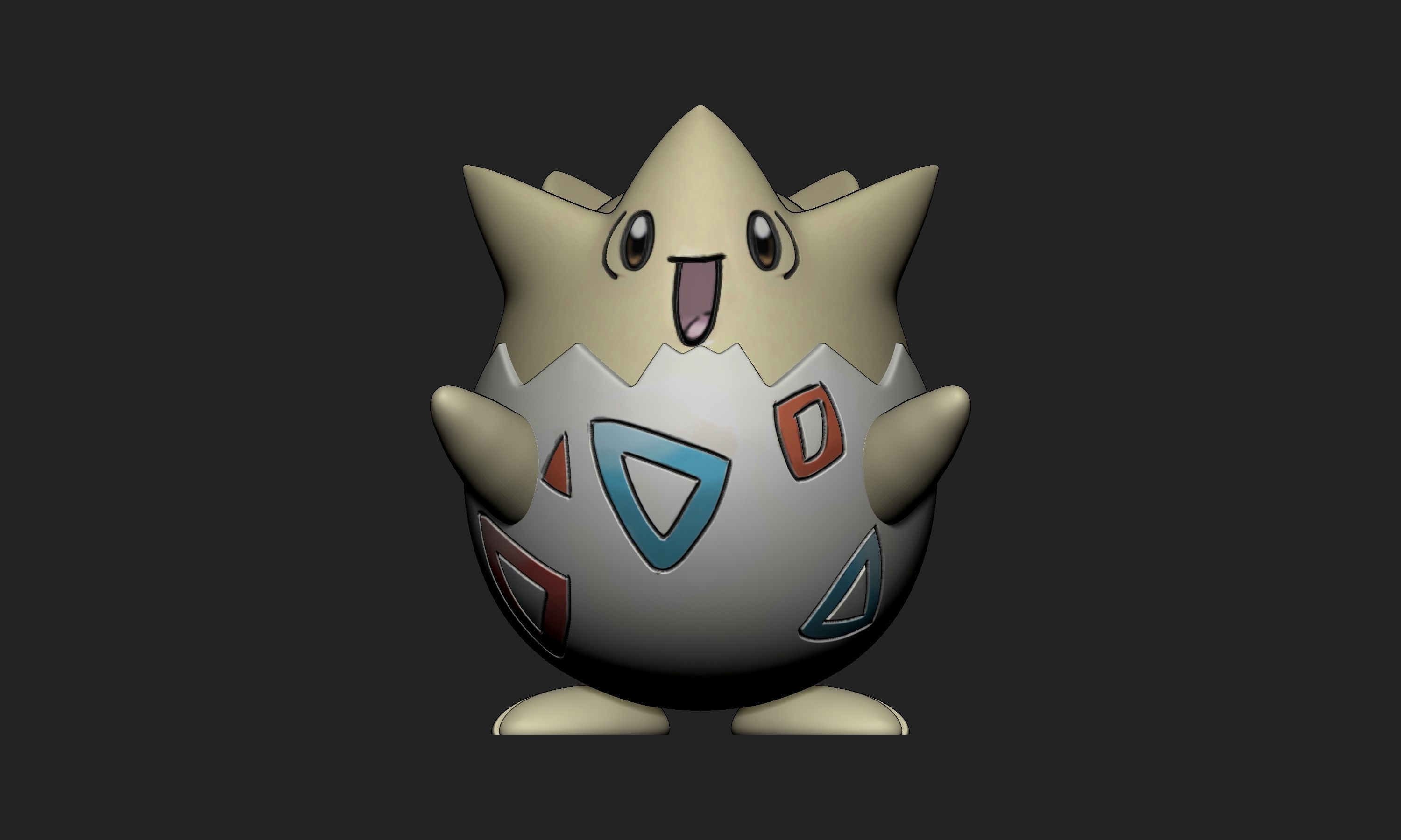 Pokemon - Togepi Togetic and Togekiss with 2 poses 3D print model_2