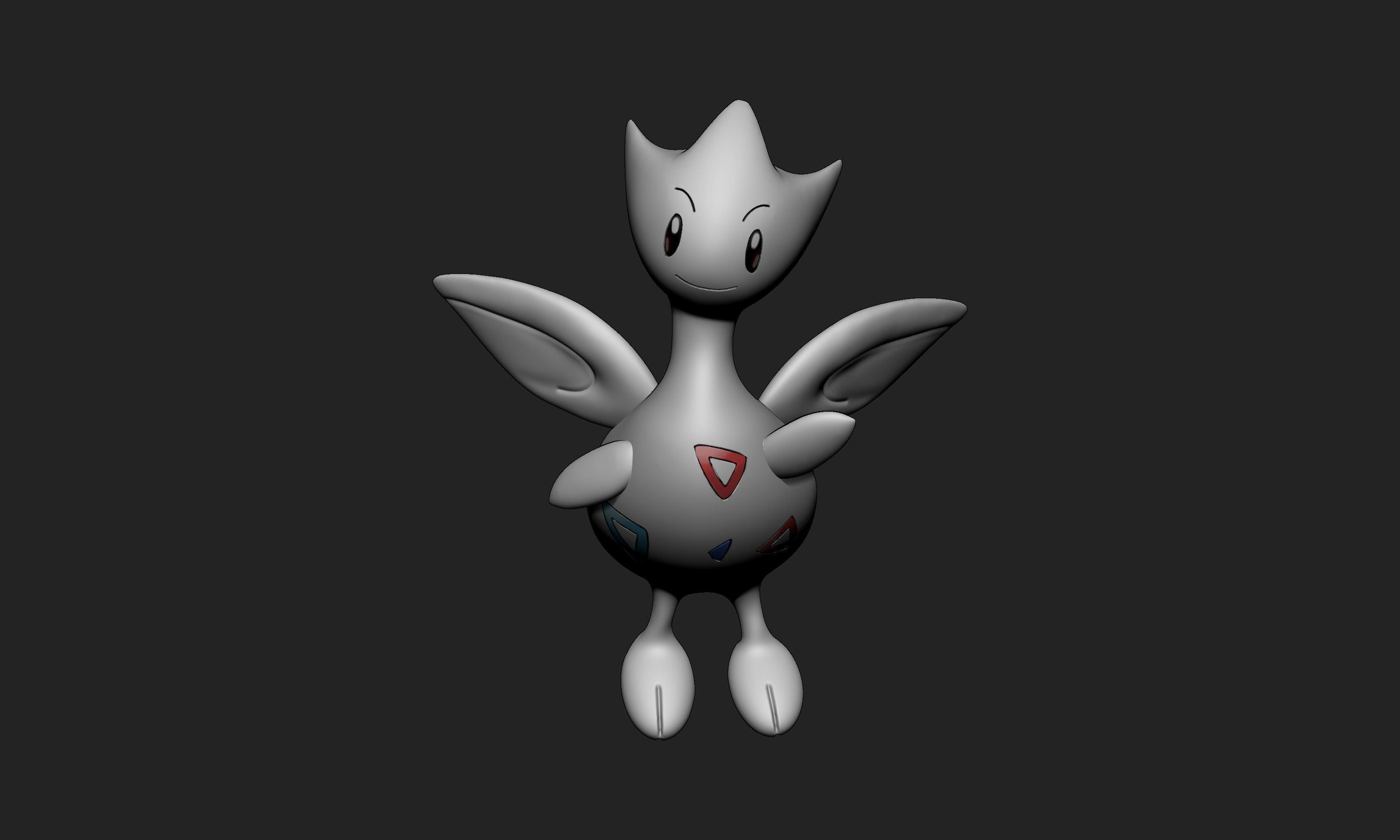 Pokemon - Togepi Togetic and Togekiss with 2 poses 3D print model_16