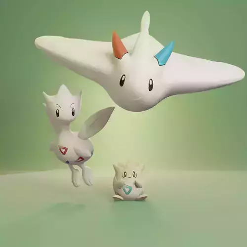 Pokemon - Togepi Togetic and Togekiss with 2 poses
