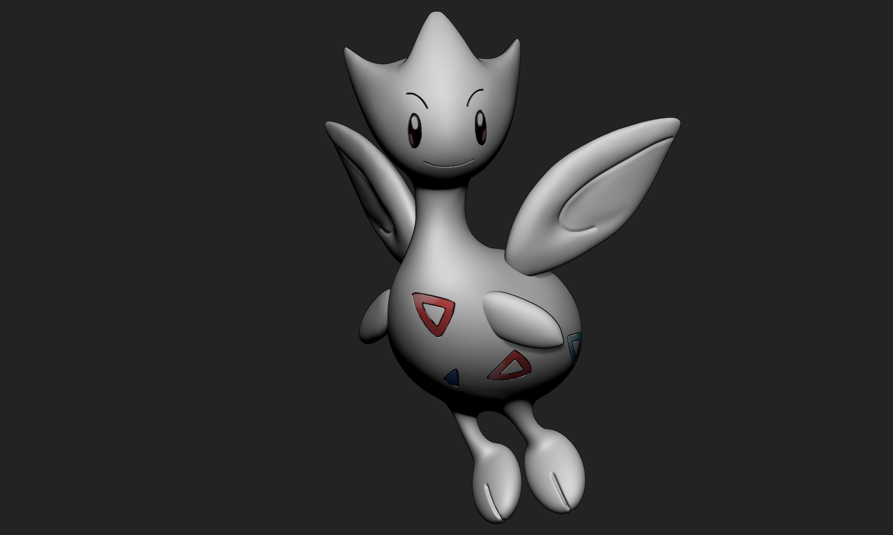 Pokemon - Togepi Togetic and Togekiss with 2 poses 3D print model_11