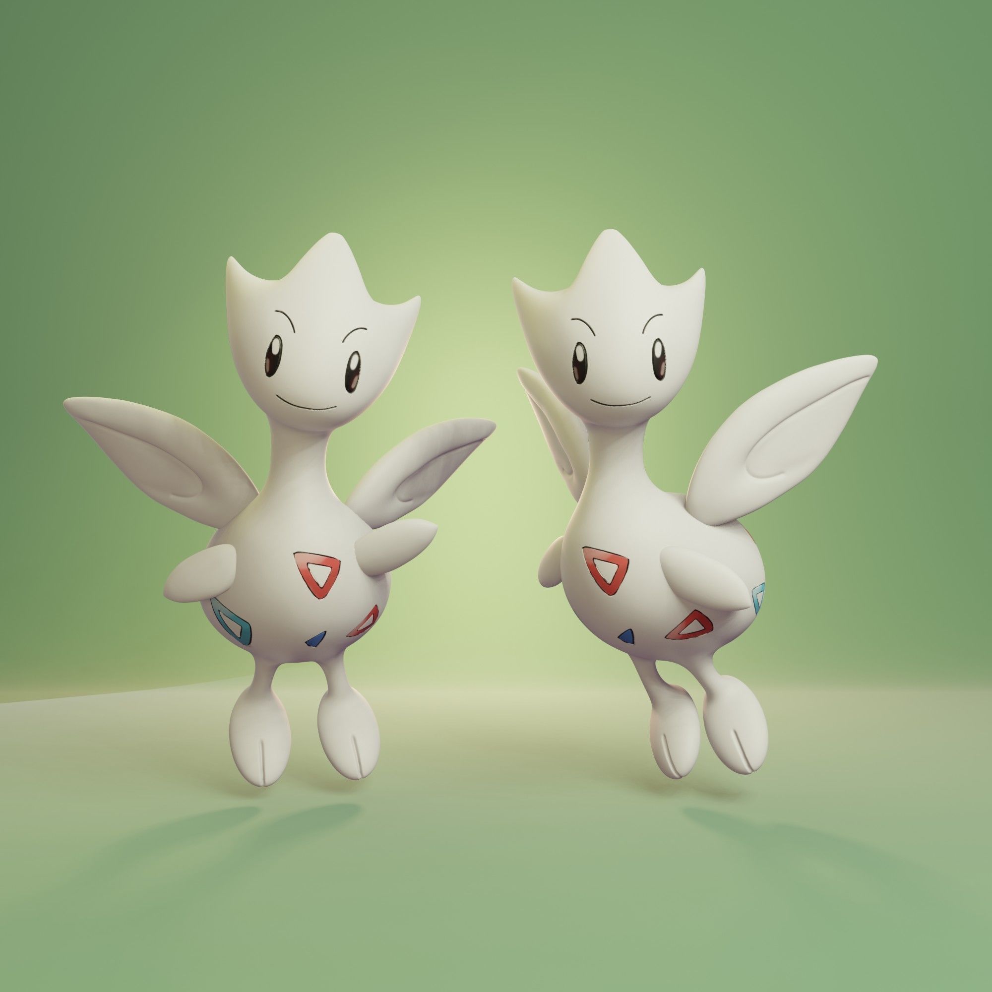 Pokemon - Togepi Togetic and Togekiss with 2 poses 3D print model_10