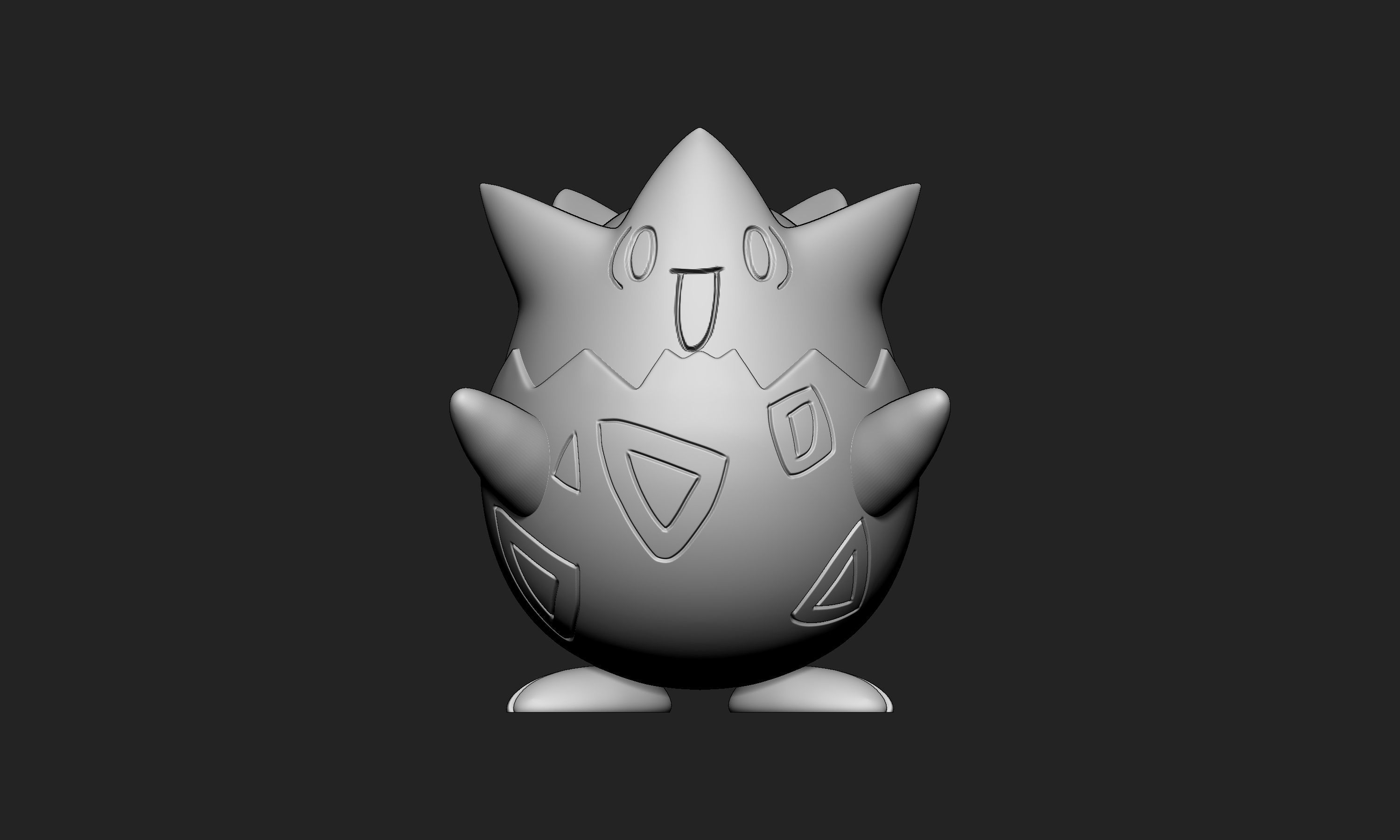 Pokemon - Togepi Togetic and Togekiss with 2 poses 3D print model_4