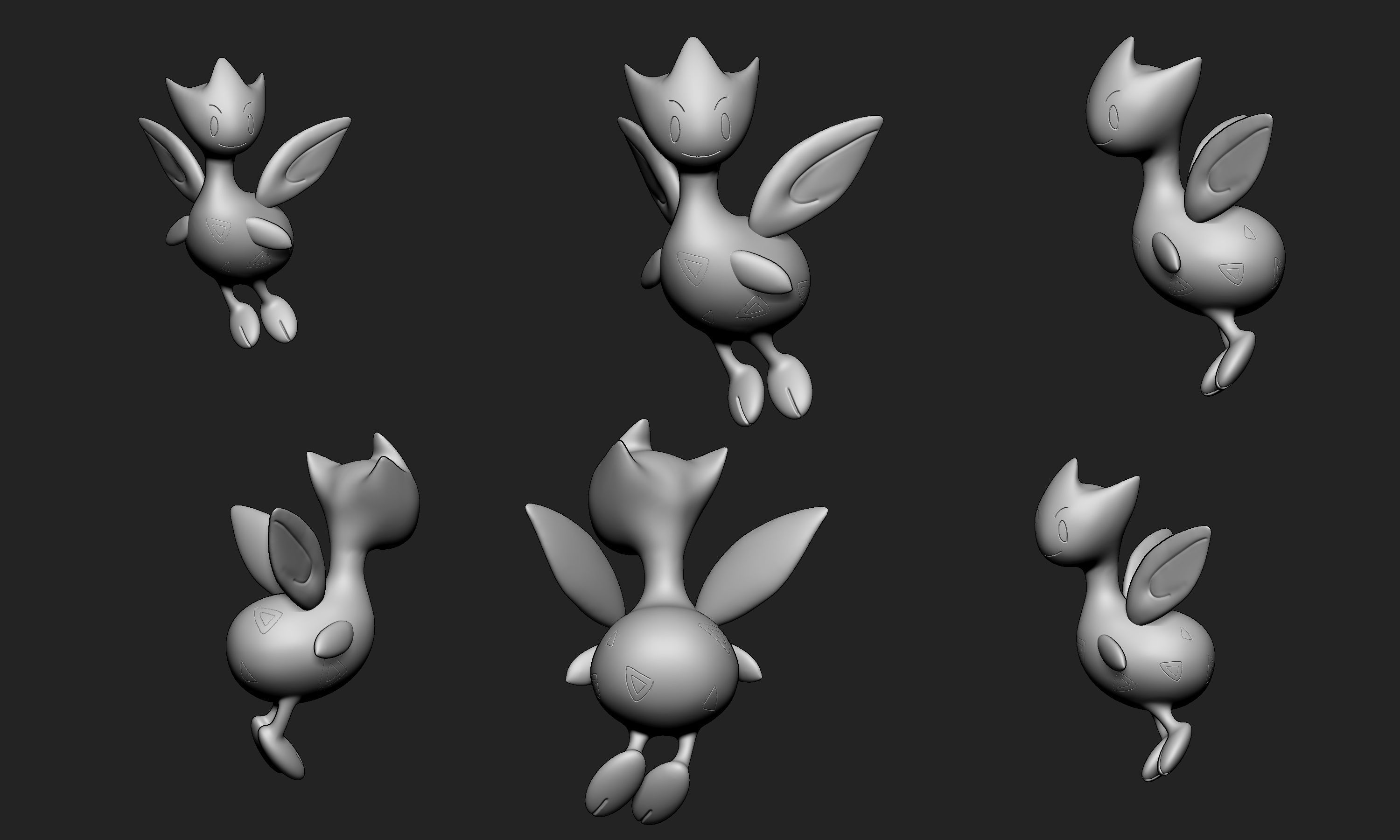 Pokemon - Togepi Togetic and Togekiss with 2 poses 3D print model_13