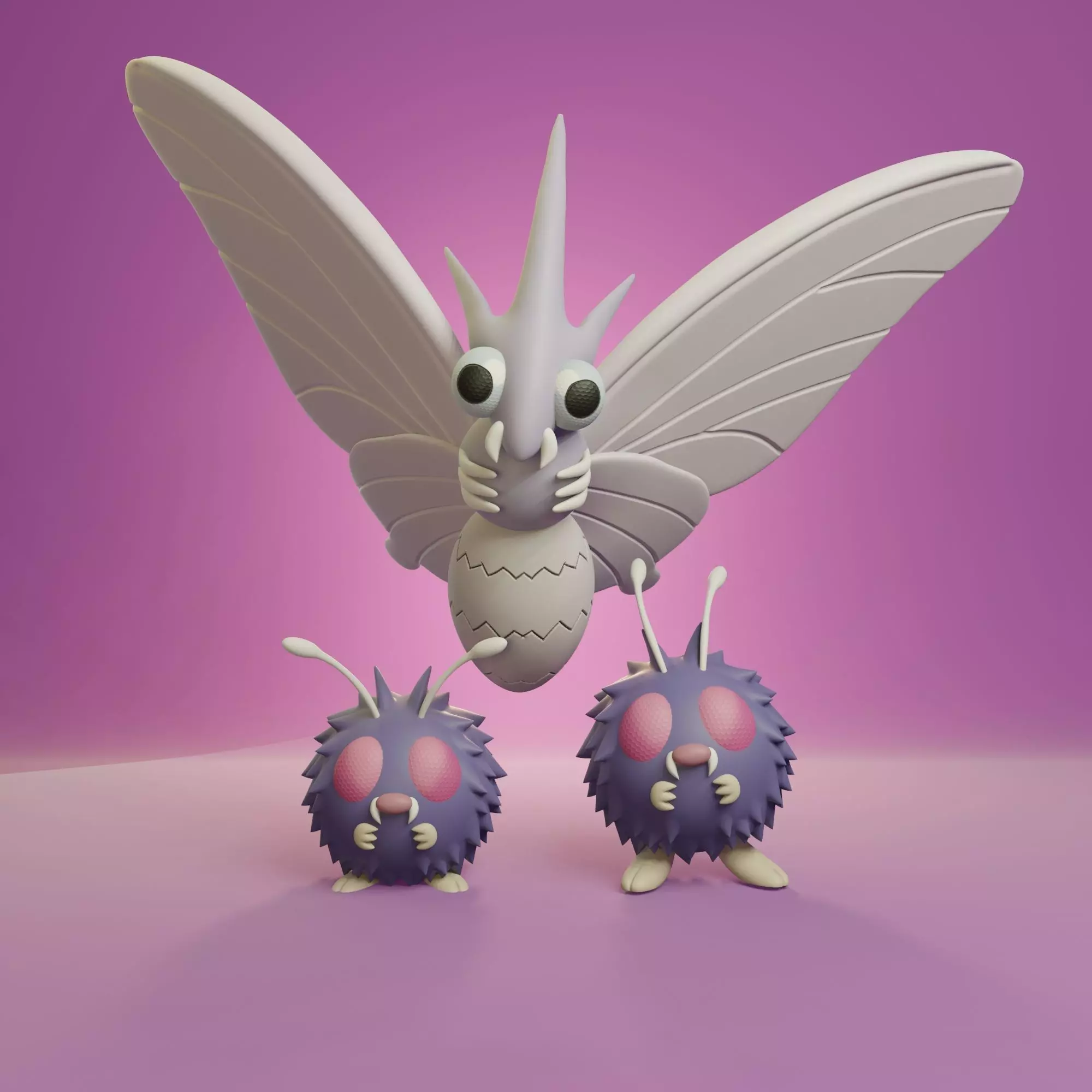 Pokemon - Venonat and Venomoth 3D print model_0