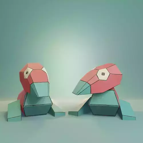 Pokemon - Porygon with 2 poses 3D print model
