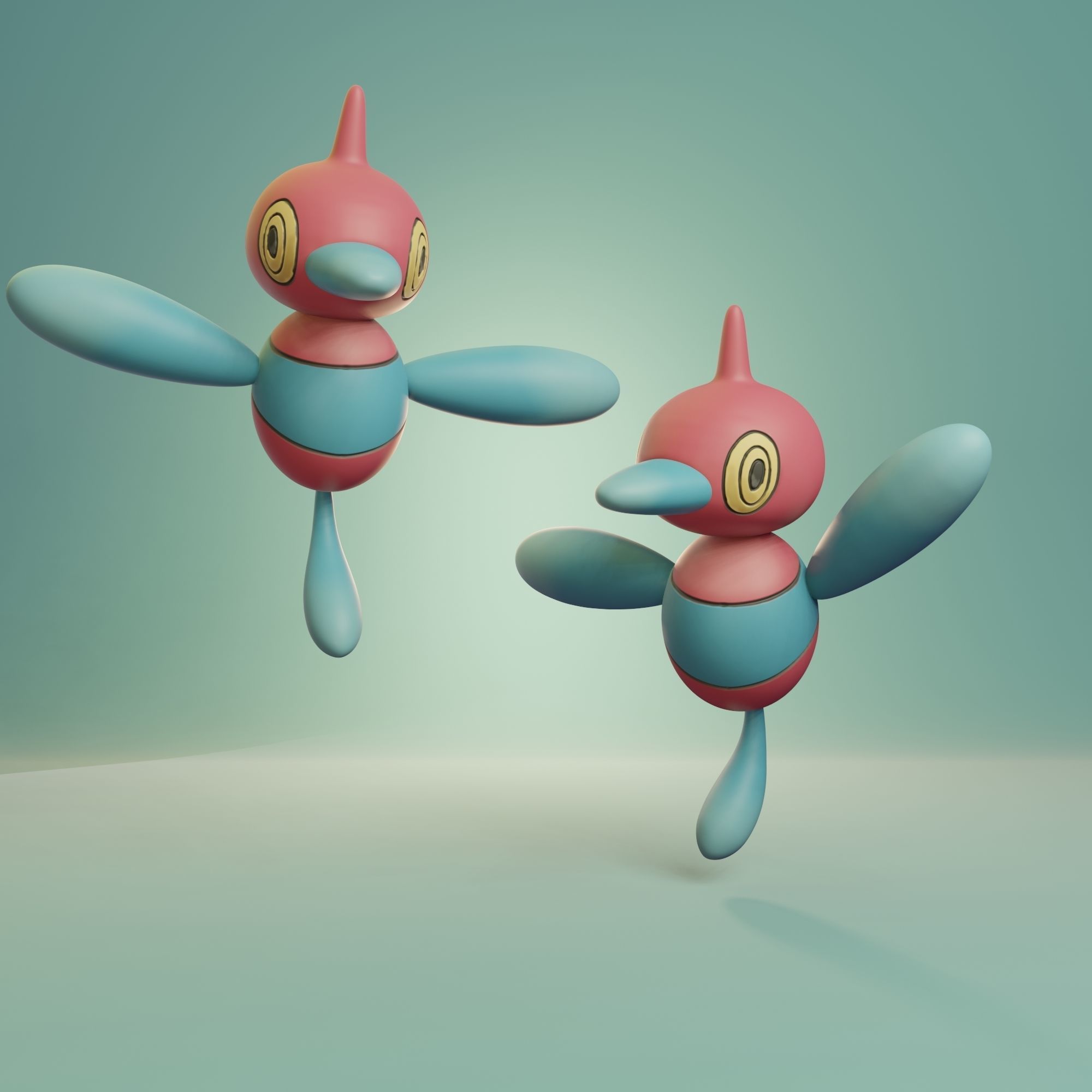 Pokemon - Porygon Porygon 2 and Porygon Z 3D print model_19