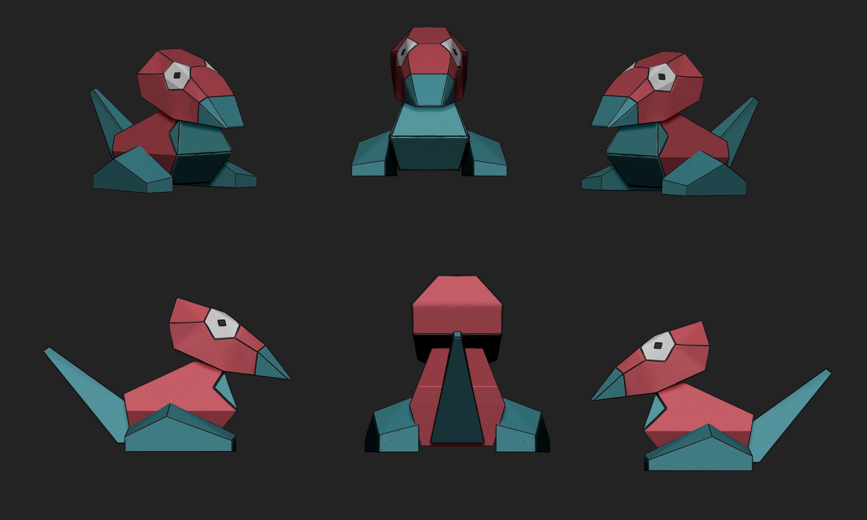Pokemon - Porygon Porygon 2 and Porygon Z 3D print model_2