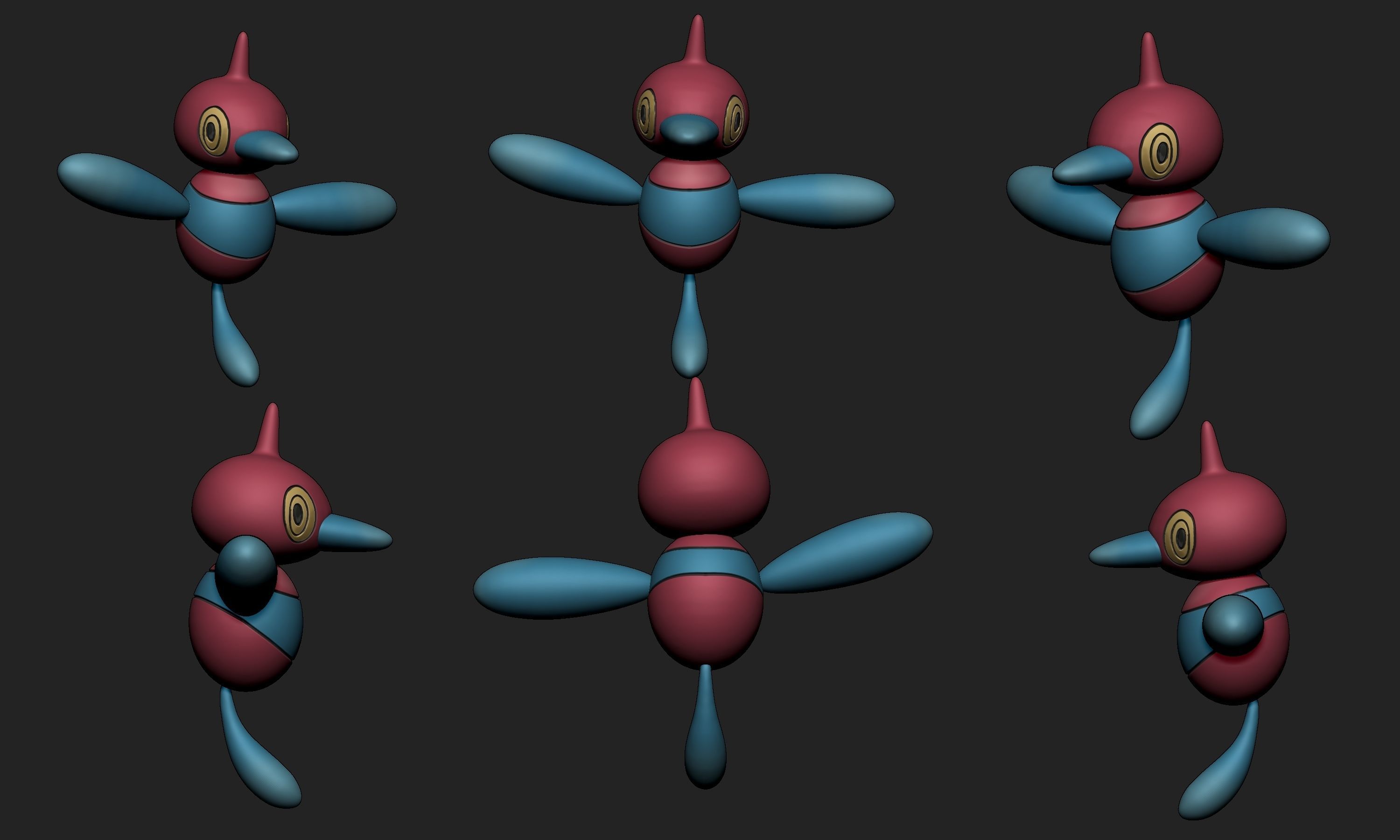 Pokemon - Porygon Porygon 2 and Porygon Z 3D print model_25