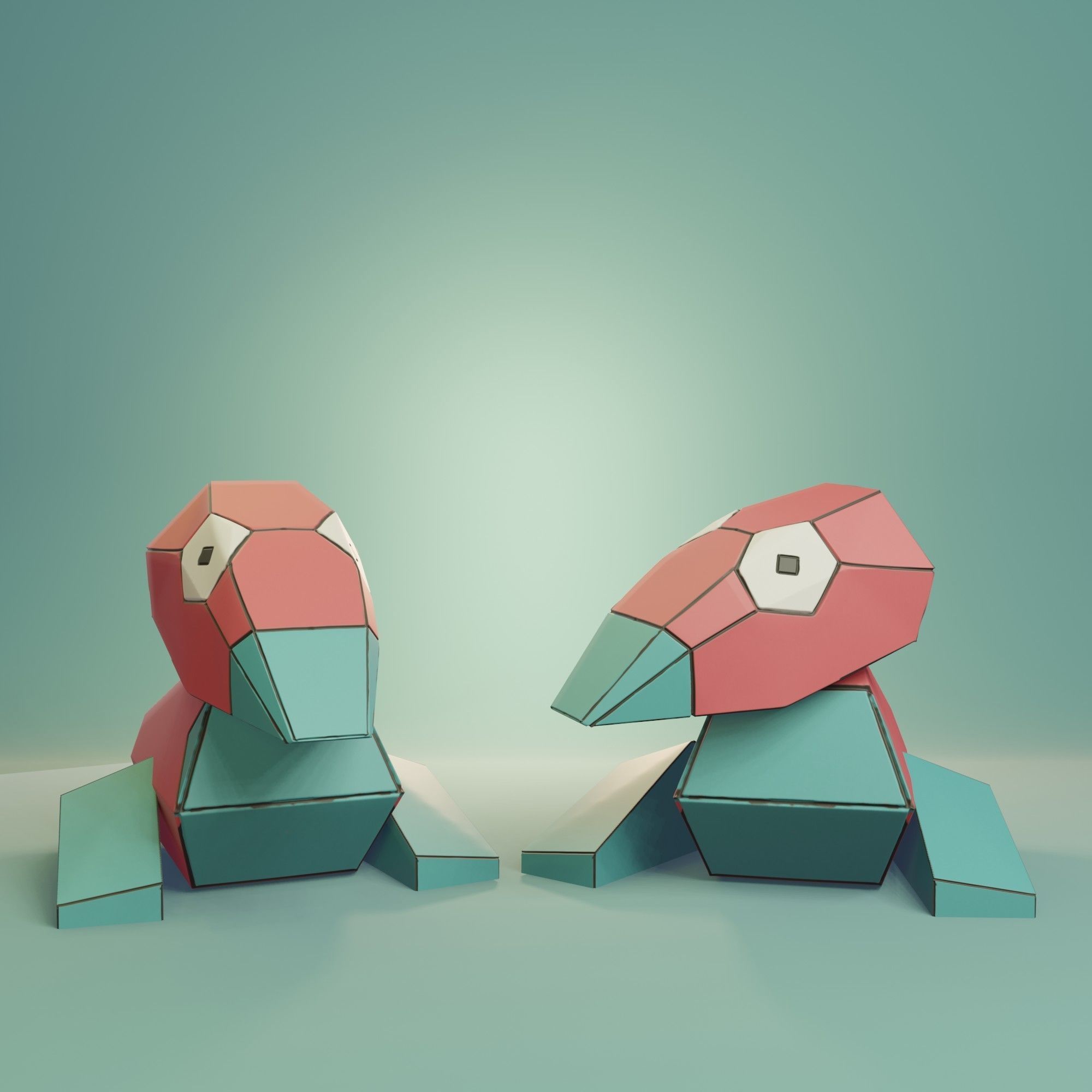 Pokemon - Porygon Porygon 2 and Porygon Z 3D print model_1