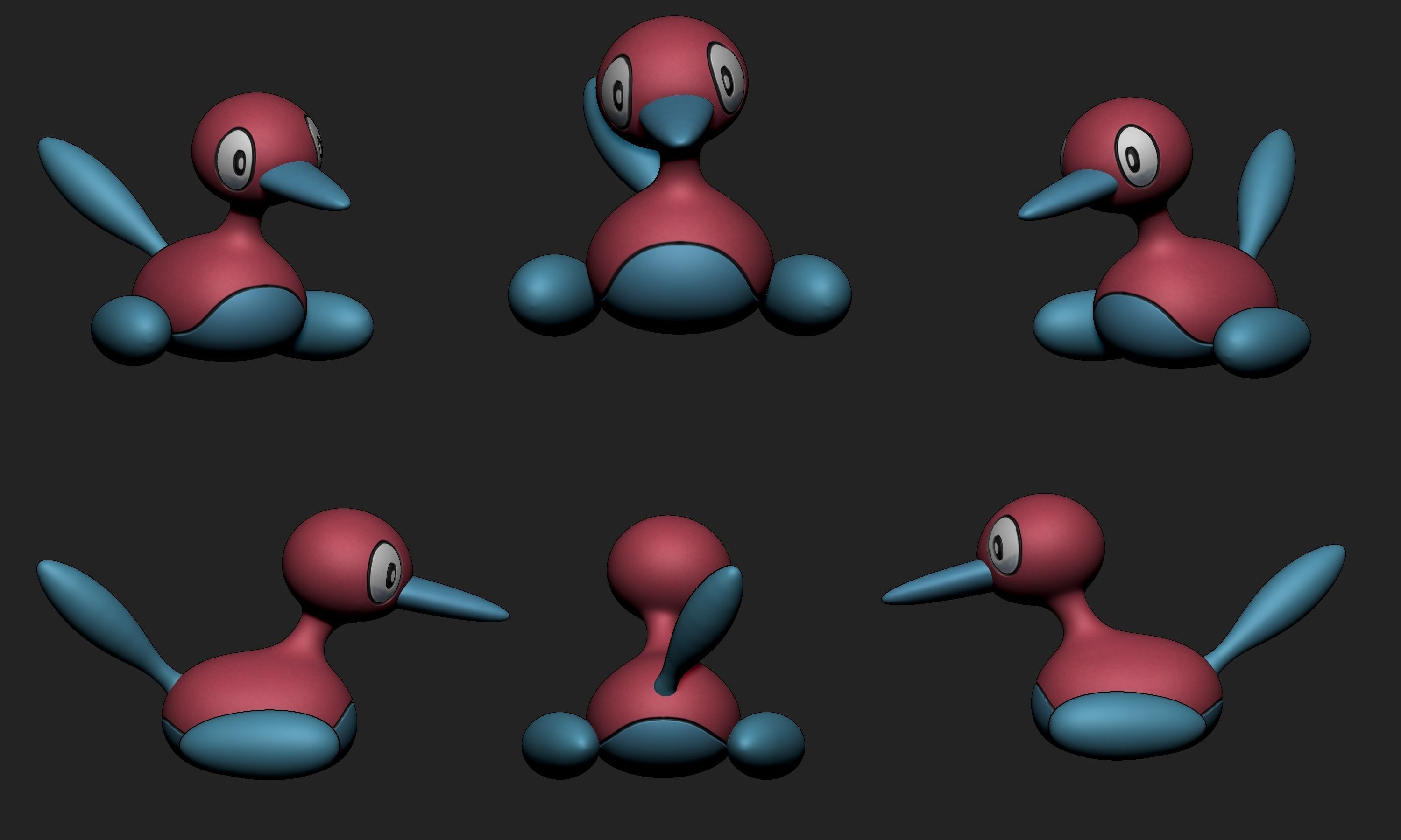 Pokemon - Porygon Porygon 2 and Porygon Z 3D print model_18