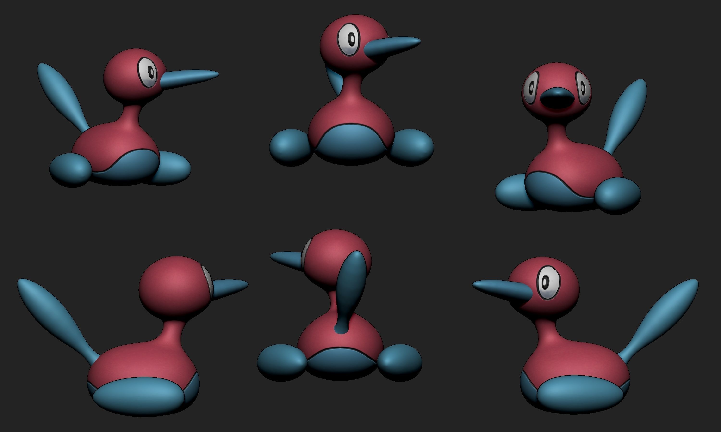 Pokemon - Porygon Porygon 2 and Porygon Z 3D print model_16
